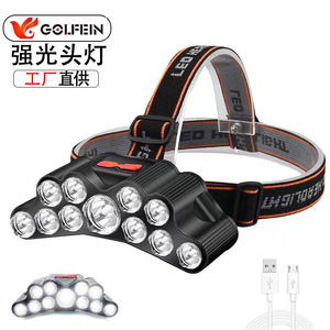 Golfein Headlamp 11 Led Rechargeable Adjustable Brightness Outdoor Fishing Waterproof Portable Light - Product Image 1