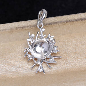 จี้รูปดอกทานตะวันเงินแท้ S925 ยี่ห้อ Wenchi อุปกรณ์ DIY สำหรับเครื่องประดับมุกขนาด 12-13 มม. ตัวล็อคแบบรังนก 13534 จีน - Product Image 2