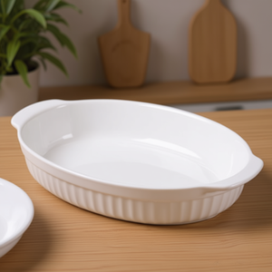 Pirofila Ceramica (36x24cm) ovale Bianco COOTC1 - Product Image 3