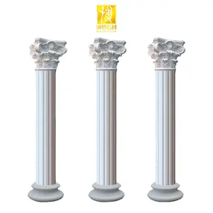 Boton stone pilar romano decorativo, pedra natural, exterior, colunas de mármore branco