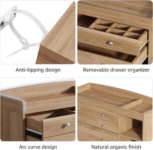 <span class=keywords><strong>Commode</strong></span> bébé en mélaminé avec table à langer amovible, 4 tiroirs en contreplaqué, stock USA, Houston - Product Image 5