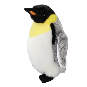 企鹅毛绒玩具，10英寸毛绒动物小毛绒娃娃，柔软蓬松的像真正的企鹅拥抱玩具-每个年龄段的礼物