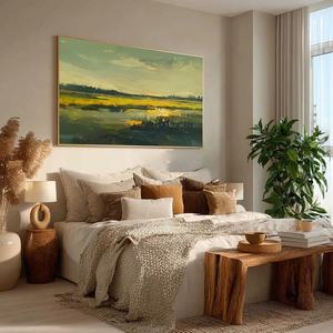Pintura al Óleo Impresionista de Paisaje de Pantano Dorado, Arte Abstracto en Lienzo para Decoración de Vestíbulos de Hoteles, Oficinas y Hogares - Product Image 5