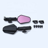 Rétroviseur arrière pliable carré en alliage d'aluminium haute définition durable pour moto tout-terrain