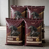 Sac à alimentation pour chevaux en PP tissé sur mesure avec poignée à patch pour la vente au détail