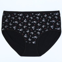 Culottes pour femmes en coton tricoté à imprimé floral, taille mi-haute, douces, respirantes, respectueuses de la peau, multicolores, pour usage quotidien