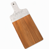 Planche à découper en bois d'acacia avec empiècements en marbre, planche à légumes, plateau de service, planche à découper en bois massif – Vente en gros