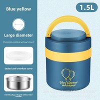 Yolecen Portable En Acier Inoxydable Isolé Pot À Deux Niveaux Boîte À Lunch Compartiments Épaissie Vide Thermique Cuisinière pour Étudiants Couvercle