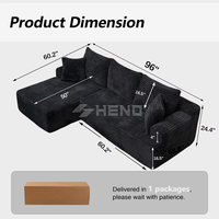 Vakuumkomprimierte Box-Verpackung Sofa Großhandel Wohnzimmer Moderne Möbel L-Form Konvertierbares Knochenloses Couch-Bett Ecksofa