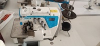 Machine à coudre industrielle Jack 747f d'occasion, surjeteuse quatre fils avec nouveau moteur Direct Drive