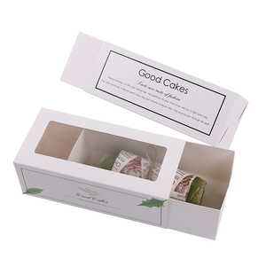 Set di scatole di cartone bianco stile cassetto Set busta biscotto <span class=keywords><strong>pasticceria</strong></span> scatola di imballaggio al forno imballaggio per alimenti con finestra - Product Image 4
