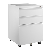 CAB01-1-archivador móvil de 3 cajones con ruedas, con cerradura debajo del escritorio, oficina, hogar, organizador de archivos