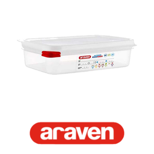 Bac alimentaire en polypropylène GN 1/4, 26,5 × 16,5 × 6,5 h cm, avec couvercle, -40/+95 ° C Araven - Product Image 4
