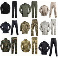 Vêtements tactiques de sécurité Ensemble chemise et pantalon Vêtements de chasse pour hommes Uniforme noir Fatigue Camo Combat Uniforme Style ACU