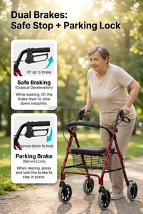 Déambulateur léger en aluminium pour adultes, pliable, avec siège, aide à la marche, dispositif médical - Product Image 4