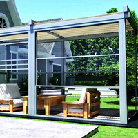 Fenêtres et portes coulissantes automatiques motorisées au design moderne, cadre en alliage d'aluminium, ouverture verticale, persiennes pliantes