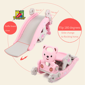 Feelbaby 2-in-1 Indoor <strong>Rocking</strong> Horse and Plastic <strong>Slide</strong> for Kids' Adventure in Parks Gardens Daycares Residential Areas - Product Image 2