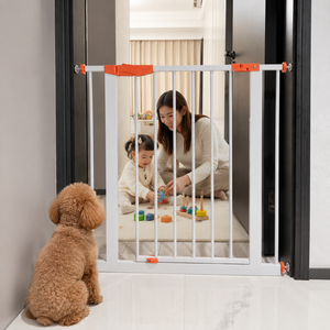 <span class=keywords><strong>Barrière</strong></span> de <span class=keywords><strong>sécurité</strong></span> réglable en fer pour bébé, fixation par pression sans perçage, double verrouillage, fermeture automatique, pour portes, escaliers, enfants, animaux domestiques, usage domestique - Product Image 1