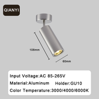 Nouveau design de plafonnier encastré anti-éblouissement en aluminium pour intérieur, petit format, GU10, à économie d'énergie