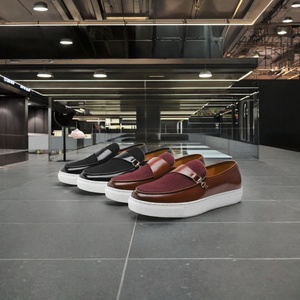 Custom Men's Soft PU Breathable Dress Shoes for Business Party Casual <b>Flats</b> Slip-on Closure Rubber Outsole Comfortable Insole - Product Image 3