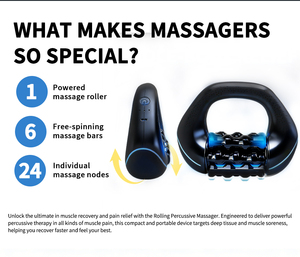 Rodillo de Masaje <span class=keywords><strong>Muscular</strong></span> Eléctrico Giratorio, el Mejor Regalo para los Entusiastas del Fitness y Masajeador Percutor Rodante para la Relajación de Todo el Cuerpo - Product Image 5