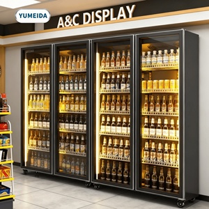 Refrigerador con Puerta de Vidrio, Exhibidor de Bebidas Alcohólicas de Lujo con Pantalla Completa, Congelador para Supermercados, Bares y Vinos - Product Image 1