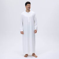 Vêtements musulmans de qualité, designs de Dubaï, usine islamique, Jubbah Thobe blanc d'Arabie pour hommes, Thawb