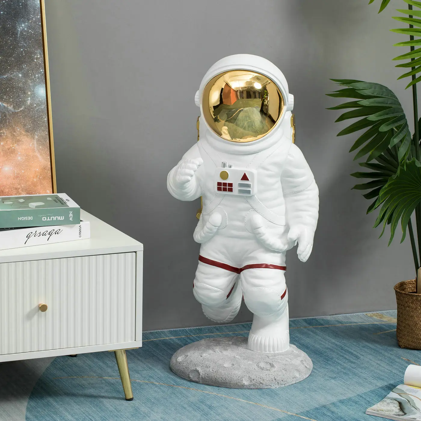 Statua Spaceman scultura resina grande modello 3d di decorazione dell'ufficio pezzo astronauta ornamentale