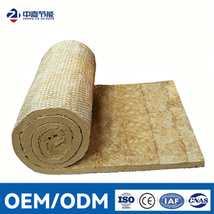 High Density 80kg/m3 100kg/m3 Rock Wool Blanket Wire Mesh Thermal Insulation Rock Wool Roll - Product Image 1
