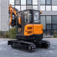 Miniexcavadora Hightop HT-35 con Componentes Hidráulicos Importados, Excavadora de Orugas de 3.5 Toneladas