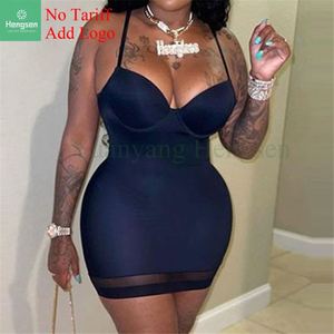 Của phụ nữ hộp đêm thời trang Tank Top thấp-cắt lưới nối sexy hip Dress - Product Image 5