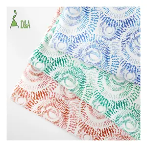 Digital Printing Polyester Koshibo Fabric Tie Dyed Circle Pattern Fabric 100% Polyester Fabric For Dress Garment