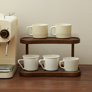 Kệ trưng bày mỹ phẩm bằng gỗ rắn cho bàn trang điểm Thiết kế 2 lớp tổ chức trang điểm Nước hoa trang sức Anh đào hoặc Quả Óc Chó Đen - Product Image 1