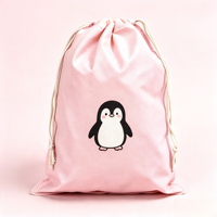 Sac à cordon personnalisé en gros avec imprimé bébé adorable, pochette réutilisable pour vêtements et articles divers, emballage anti-poussière