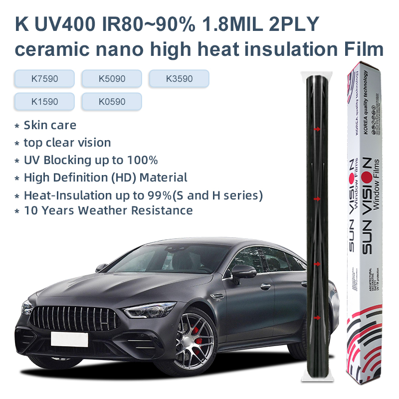 K UV400 IR80~90% 1.8MIL 2PLY ceramic nano high heat insulation