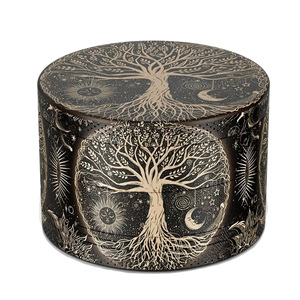 Moulin à herbes Arbre de Vie en alliage de zinc à 4 couches, motif soleil et lune, accessoires de fumage portables personnalisés – Offre spéciale - Product Image 3
