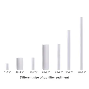 Kunden spezifische 1/5/10 Mikron 10 "20" 30 "40 Zoll PP Sediment Schmelz geblasen Patronen filter High Flow PP gesponnene Wasserfilter patrone