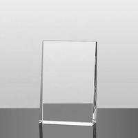 Plaque en verre cristal vierge avec logo personnalisé, trophée de récompense en forme de coin