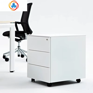 Mueble de Oficina Móvil Personalizado con 3 Cajones Debajo del Escritorio, Gabinete de Almacenamiento Móvil de Acero, Archivador Metálico con Ruedas - Product Image 2