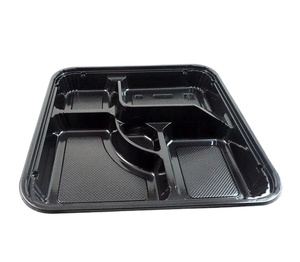 Thực Phẩm Nóng Takeaway Container Thực Phẩm Dùng Một Lần Hộp Ăn Trưa Bento Box Với <span class=keywords><strong>5</strong></span> Ngăn - Product Image 1