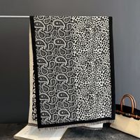 Écharpe personnalisée avec logo, imprimé cachemire et léopard, pour femme, hiver, verte, épaisse, chaude, de luxe, châle, tour de cou, réversible, vente en gros