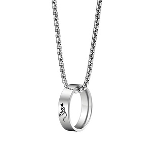 스테인리스 스틸 목걸이 커플링 펜던트 목걸이 남녀 패션 주얼리 목걸이 - Product Image 3
