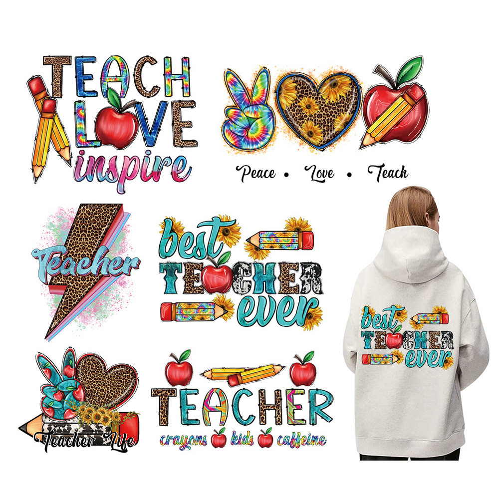 Dtf Transfers Teachers Clothing Dtf Transfers Easy to Peel Dtf Transfers Ready to Press for Garments Bags T-Shirts