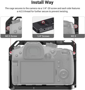 Support de moniteur à griffe froide pour <span class=keywords><strong>GH5</strong></span>/<span class=keywords><strong>GH5</strong></span> II/GH5S, options DIY pour flash et lumière, cage de caméra en alliage d'aluminium - Product Image 4