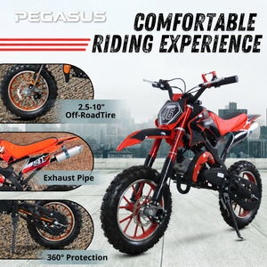 Moto pour enfants Yaztor, idéale pour les débutants, loisirs et divertissement, stock USA, 2 temps, <span class=keywords><strong>49cc</strong></span>, démarrage par lanceur - Product Image 2