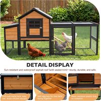 Poulailler en bois à plusieurs niveaux, maison pour volailles, écologique, durable, cage anti-évasion, toit en asphalte imperméable pour jardin
