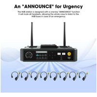 Système de communication intercom sans fil Hollyland Solidcom C1 8 ensembles de microphones cravate 2.4G pour équipe de 8 personnes