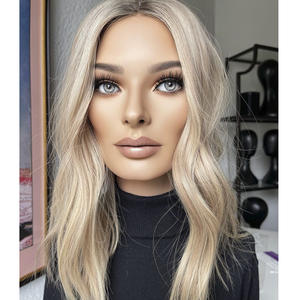 Tendencia 2026, Mono Topper Europeo para <span class=keywords><strong>Cabello</strong></span>, Sin Costuras, Color Rubio Degradado Personalizado, con Clips, Cierres de 3x5 y 5x6 para Mujeres Blancas - Product Image 1