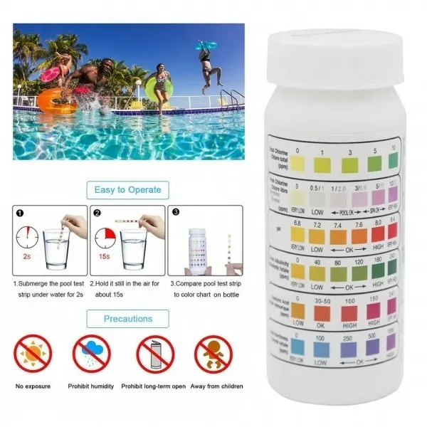 Pool Spa Whirlpool 6 in 1 Wasser teststreifen für die Härte Chlor pH-Prüfung
