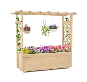 Panneau de <span class=keywords><strong>treillis</strong></span> <span class=keywords><strong>en</strong></span> <span class=keywords><strong>bois</strong></span> avec grille pour plantes grimpantes, jardinière de patio, bac à fleurs pour patio et jardin, plantes et végétaux grimpants - Product Image 1